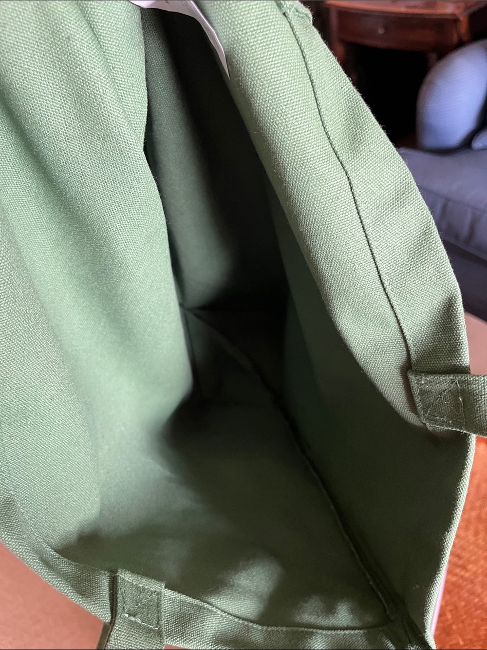 SEZANE Green East Hampton French Amour Tour Cotton Tote REUSABLE CATCHALL BAG - Picture 6 of 10